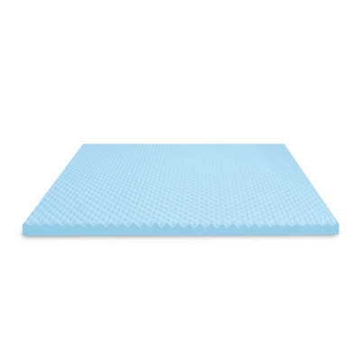 Bodipedic Essentials 2.5-Inch Gel-Infused Convoluted Memory Foam Mattress Topper, Blue, large