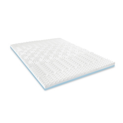 Bodipedic Essentials 3-Inch Reversible Dual Sided Memory Foam Mattress Topper, White, large
