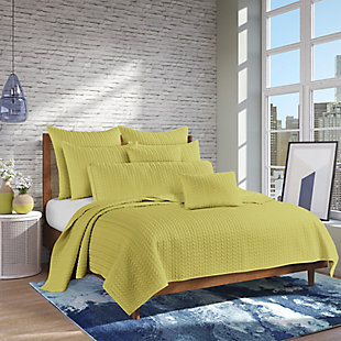 J.Queen New York Cayman King/California King Quilt, Chartreuse, rollover