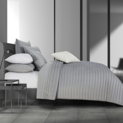 Oscar Oliver Valencia Full/Queen 3 Piece Quilt Set, Silver, large