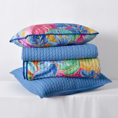 J.Queen New York Cayman Full/Queen Quilt, Blue, rollover