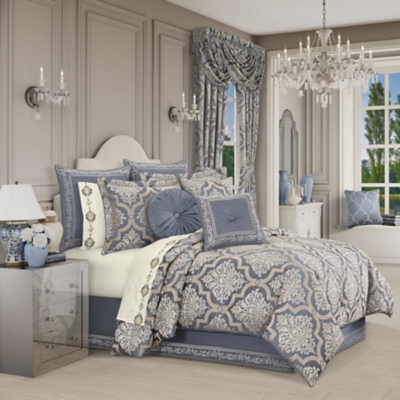 J. Queen New York San Marino King 4 Piece Comforter Set, Powder Blue, large