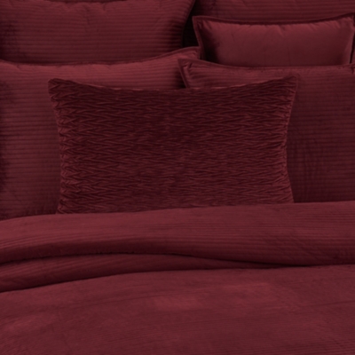 J.Queen New York Townsend Ripple Pillow Lumbar Decorative Throw Pillow Cover, Red, rollover