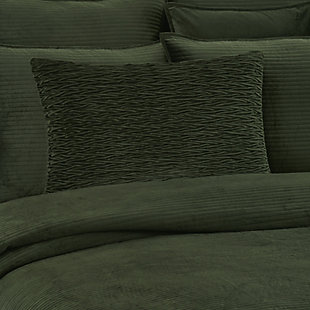 J.Queen New York Townsend Ripple Pillow Lumbar Decorative Throw Pillow Cover, Forest, rollover