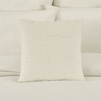 J.Queen New York Townsend Ripple Pillow 20" Square Decorative Throw Pillow Cover, Ivory, rollover