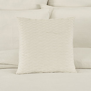 J.Queen New York Townsend Ripple Pillow 20" Square Decorative Throw Pillow Cover, Ivory, rollover