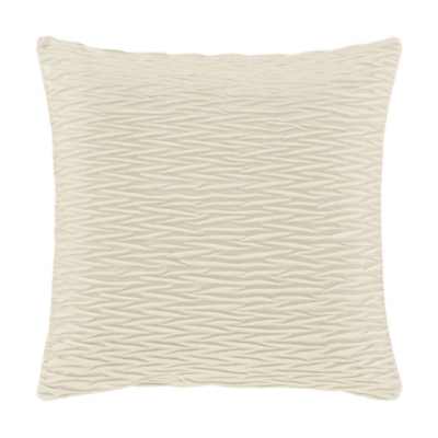 J.Queen New York Townsend Ripple Pillow 20" Square Decorative Throw Pillow Cover, Ivory, large