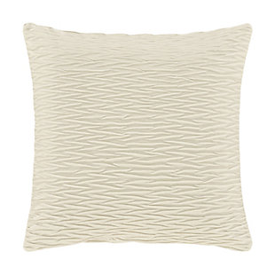 J.Queen New York Townsend Ripple Pillow 20" Square Decorative Throw Pillow Cover, Ivory, large