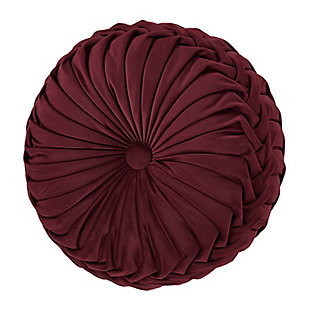 J.Queen New York Townsend Tufted Round Decorative Throw Pillow, Red, large
