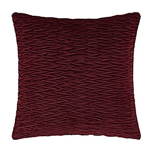 J.Queen New York Townsend Ripple Pillow 20" Square Decorative Throw Pillow Cover, Red, large