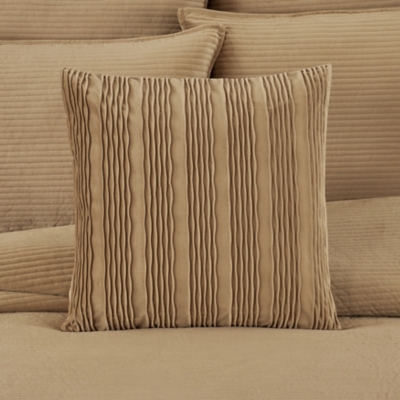 J.Queen New York Townsend Wave Pillow 20" Square Decorative Throw Pillow Cover, Gold, rollover