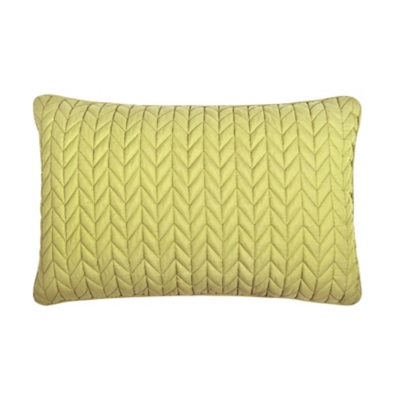 J.Queen New York Cayman Quilted Boudoir Decorative Throw Pillow, Chartreuse, large