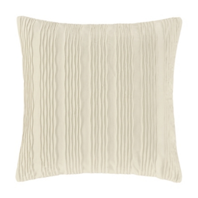 J.Queen New York Townsend Wave Pillow 20" Square Decorative Throw Pillow Cover, Ivory, large