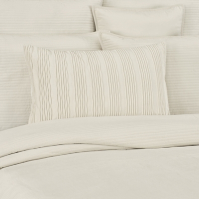 J.Queen New York Townsend Wave Pillow Lumbar Decorative Throw Pillow Cover, Ivory, rollover