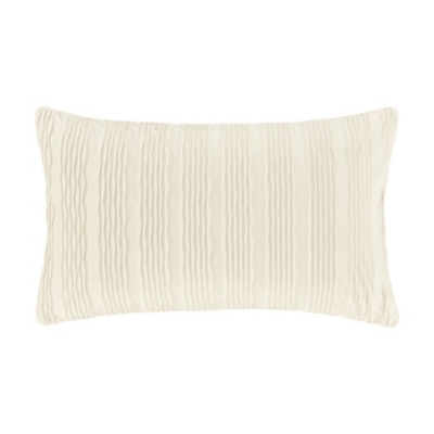 J.Queen New York Townsend Wave Pillow Lumbar Decorative Throw Pillow Cover, Ivory, large