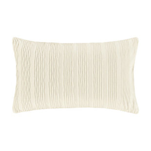 J.Queen New York Townsend Wave Pillow Lumbar Decorative Throw Pillow Cover, Ivory, large
