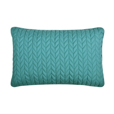J.Queen New York Cayman Quilted Boudoir Decorative Throw Pillow, Turquoise, large