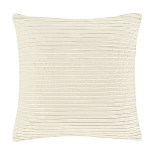 J.Queen New York Townsend Straight Pillow 20" Square Decorative Throw Pillow Cover, Ivory, large