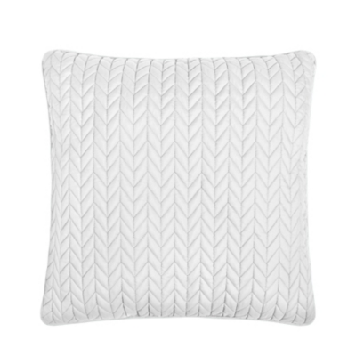 J.Queen New York Cayman 20" Square Quilted Decorative Throw Pillow, White, large