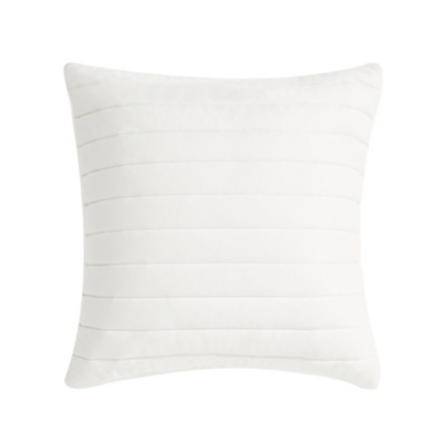 Oscar Oliver Valencia 20" Square Quilted Decorative Throw Pillow, Cream, large