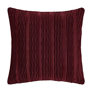 J.Queen New York Townsend Wave Pillow 20" Square Decorative Throw Pillow Cover, Red, large