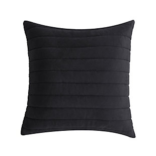 Oscar Oliver Valencia 20" Square Quilted Decorative Throw Pillow, Black, large