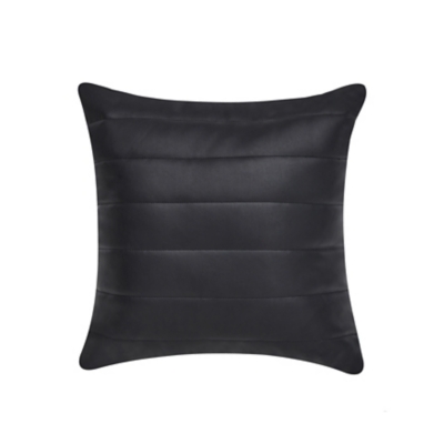 Oscar Oliver Varick 18" Square Quilted Decorative Throw Pillow, Black, large