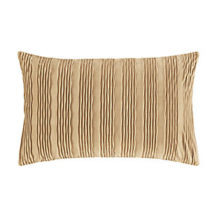 J.Queen New York Townsend Wave Pillow Lumbar Decorative Throw Pillow Cover, Gold, large