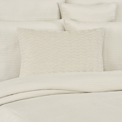 J.Queen New York Townsend Ripple Pillow Lumbar Decorative Throw Pillow Cover, Ivory, rollover