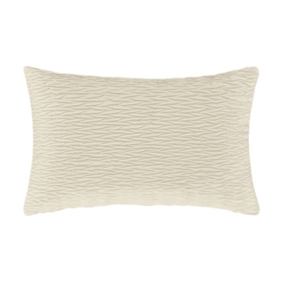 J.Queen New York Townsend Ripple Pillow Lumbar Decorative Throw Pillow Cover, Ivory, large