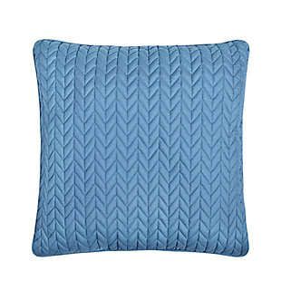 J.Queen New York Cayman 20" Square Quilted Decorative Throw Pillow, Blue, large