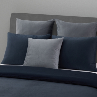 Oscar Oliver Valencia 20" Square Decorative Throw Pillow, Steel Blue, rollover
