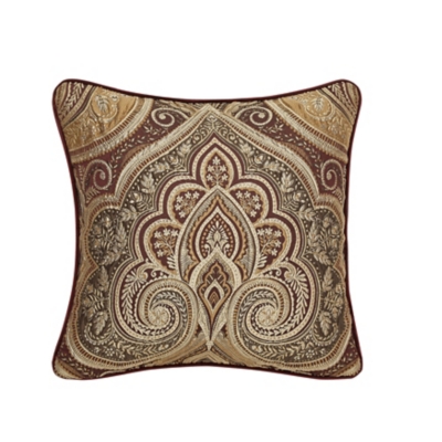 Five Queens Court Bordeaux 20" Square Decorative Throw Pillow, , large