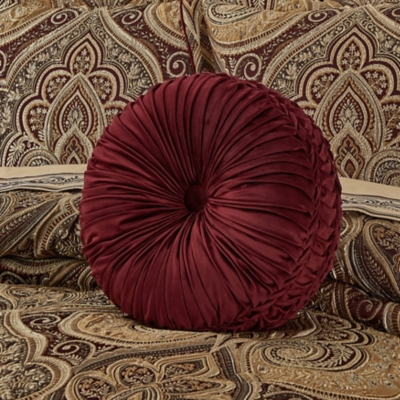 Five Queens Court Bordeaux Tufted Round Decorative Throw Pillow, , rollover