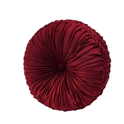 Five Queens Court Bordeaux Tufted Round Decorative Throw Pillow, , large