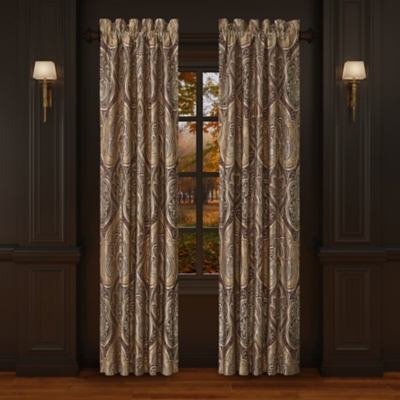 Five Queens Court Bordeaux 84" Window Panel Pair, Crimson, rollover