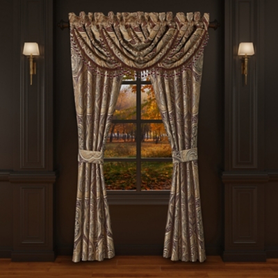 Five Queens Court Bordeaux 84" Window Panel Pair, Crimson, large