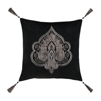 Five Queens Court Davinci 18" Square Embellished Decorative Throw Pillow, , large