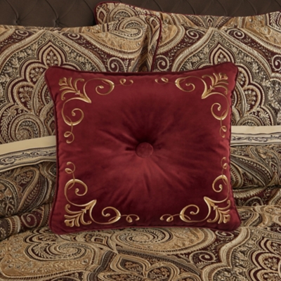 Five Queens Court Bordeaux 18" Square Decorative Throw Pillow, , rollover