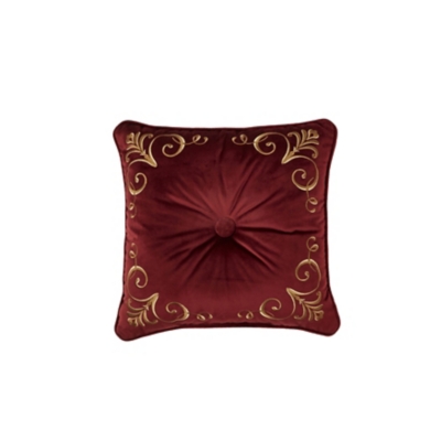 Five Queens Court Bordeaux 18" Square Decorative Throw Pillow, , large