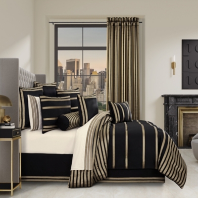 J.Queen New York Calvari  Queen 2 Piece Comforter Set, Black, large