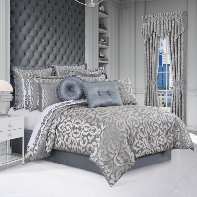 J.Queen New York Barocco Queen 2 Piece Comforter Set, Sterling, large