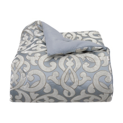 J.Queen New York Barocco Queen 2 Piece Comforter Set, Sterling, rollover