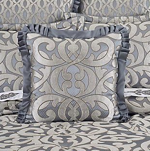 J.Queen New York Barocco 20" Square Embellished Decorative Throw Pillow, , rollover
