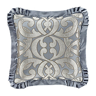 J.Queen New York Barocco 20" Square Embellished Decorative Throw Pillow, , large