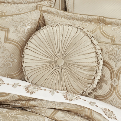 J.Queen New York Sezanne Tufted Round Decorative Throw Pillow, , rollover