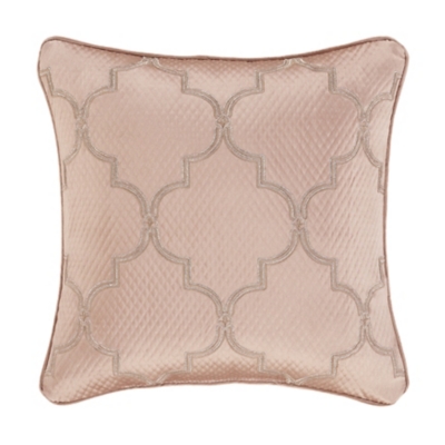 J.Queen New York Rosewater 18" Square Embellished Decorative Throw Pillow, , large