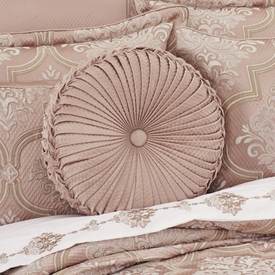 J.Queen New York Rosewater Tufted Round Decorative Throw Pillow, , rollover