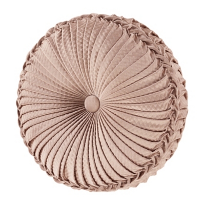 J.Queen New York Rosewater Tufted Round Decorative Throw Pillow, , large