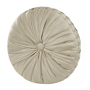 J.Queen New York Brilliance Tufted Round Decorative Throw Pillow, Pebble, large